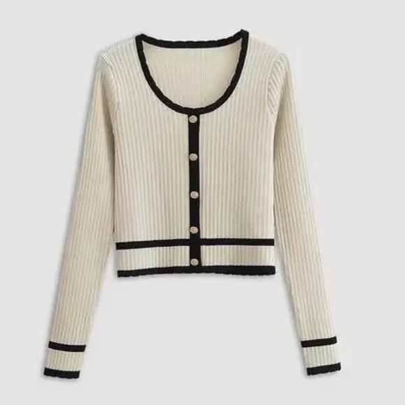 Retro Contrast Cardigan - Picture 1 of 5